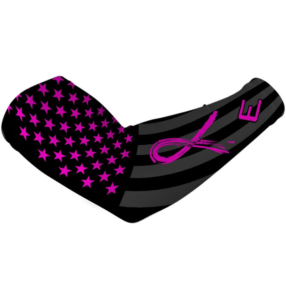 Elite Athletic Gear - Shadow Usa Flag Arm Sleeve - Breast Cancer Awareness Edition