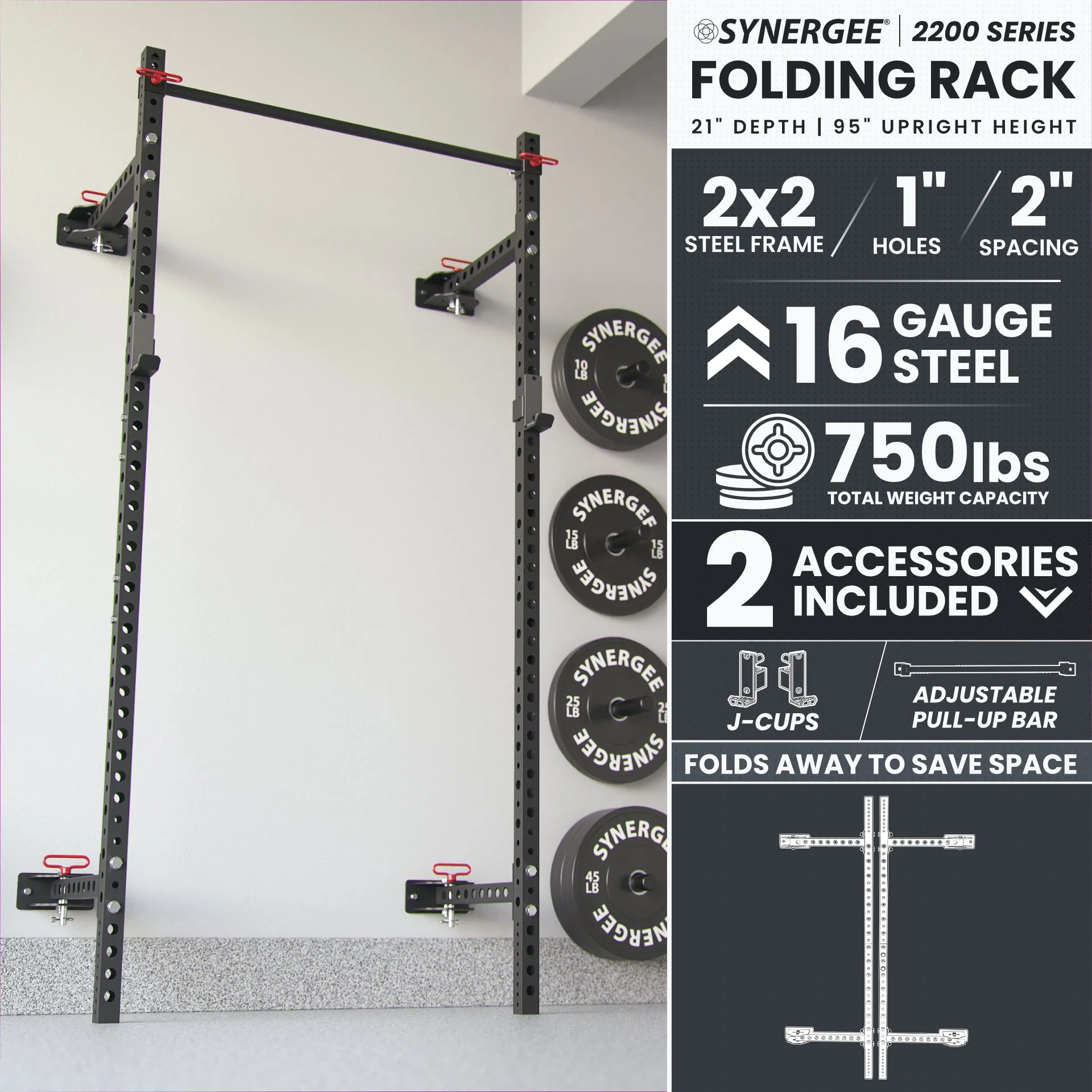Synergee - 2200 Series Folding Squat Rack - Image 18