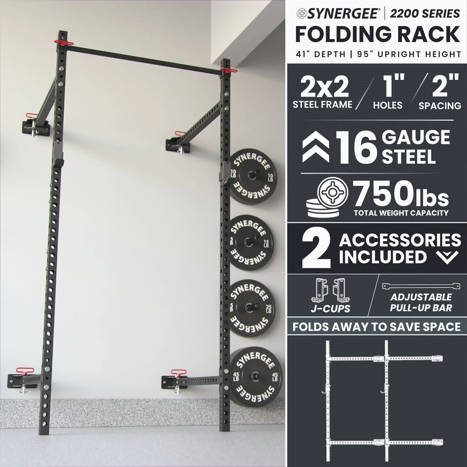 Synergee - 2200 Series Folding Squat Rack - Image 19