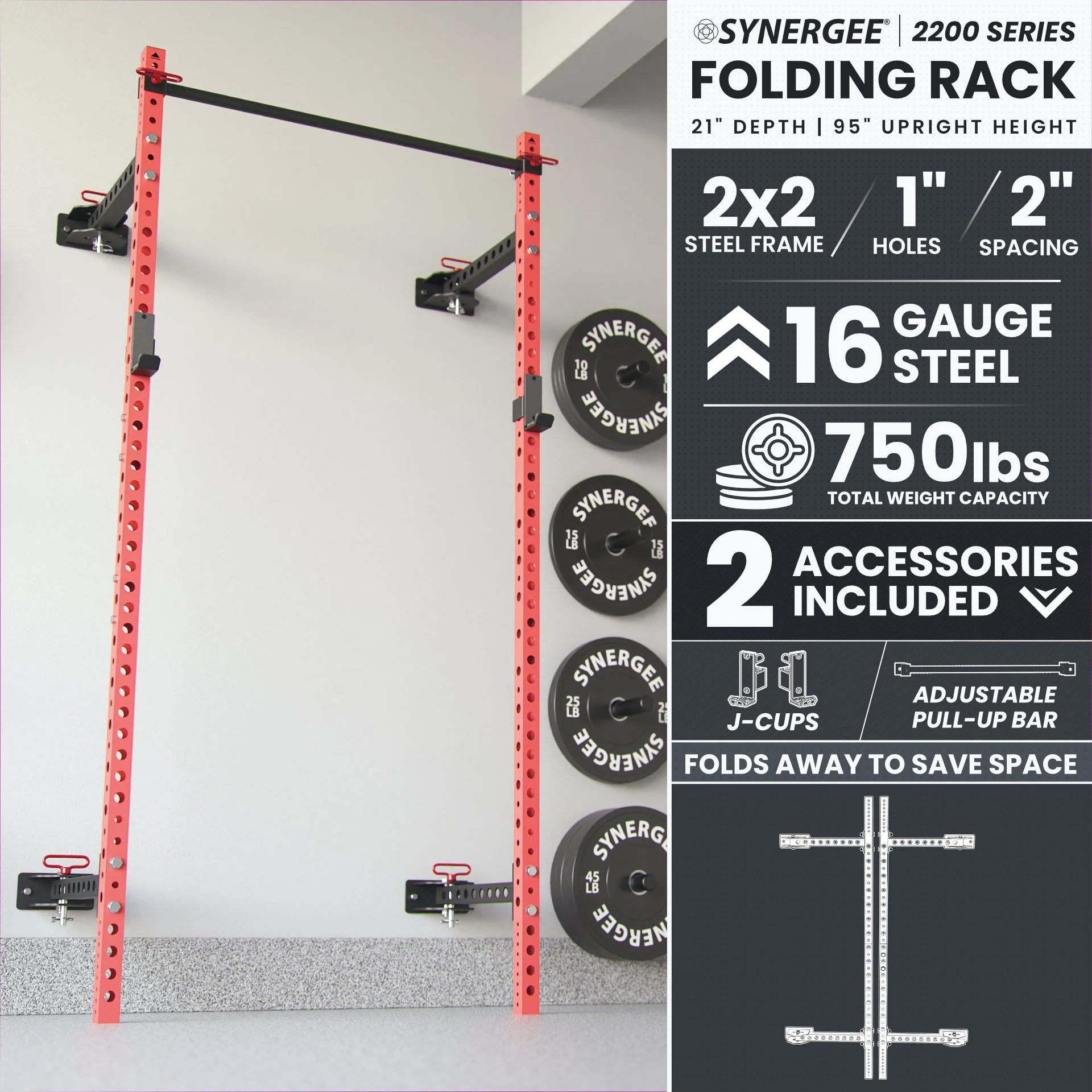 Synergee - 2200 Series Folding Squat Rack - Image 20