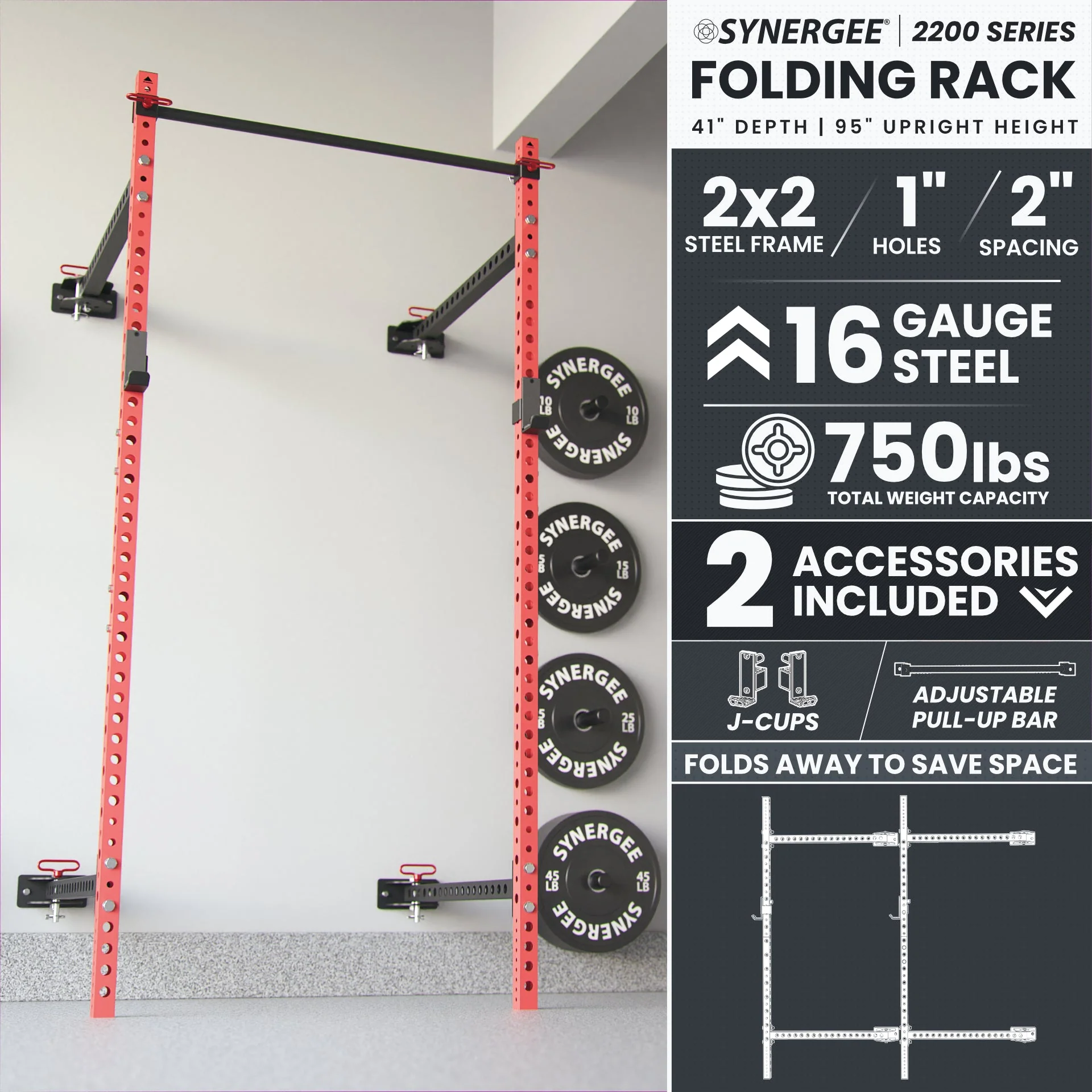 Synergee - 2200 Series Folding Squat Rack - Image 22
