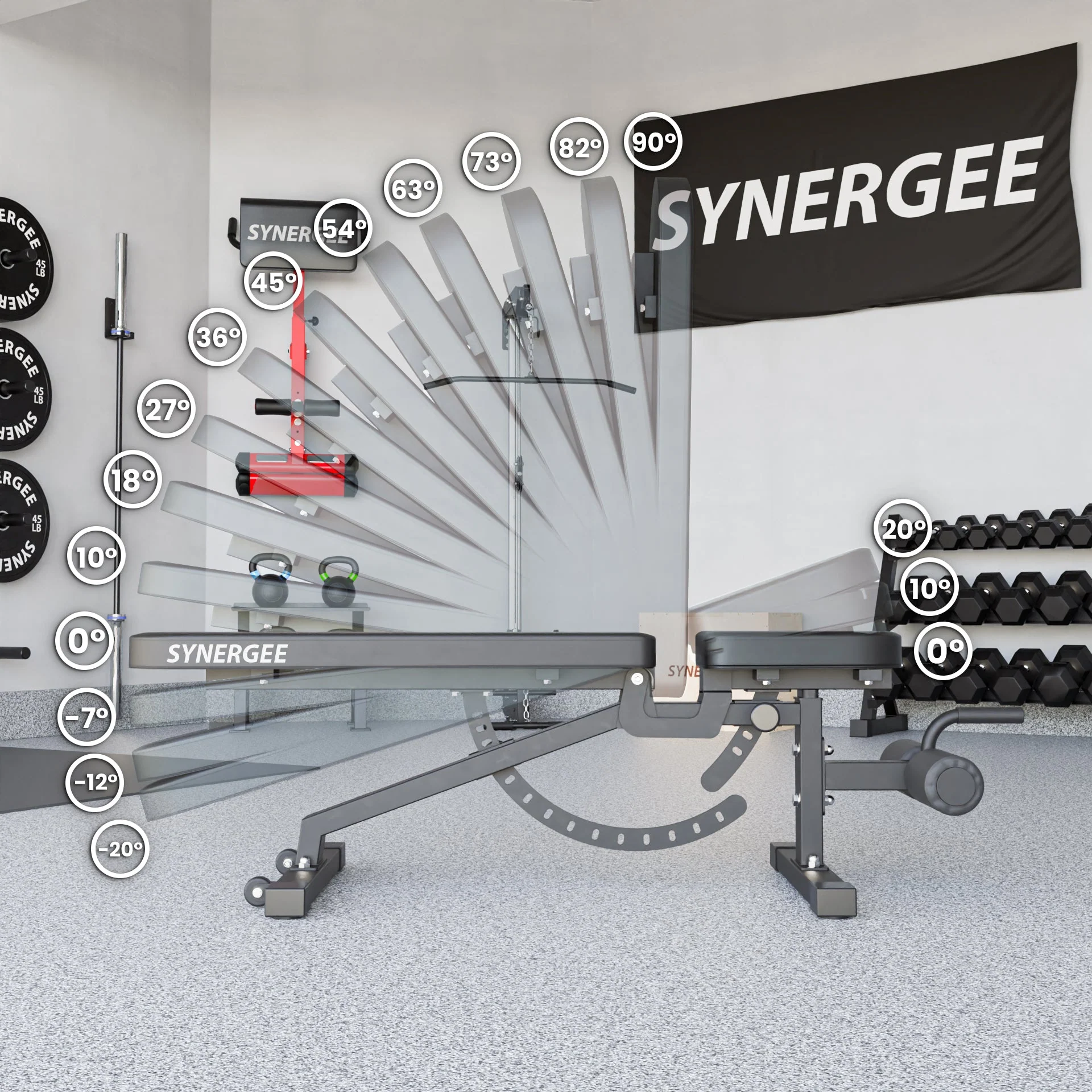 Synergee - Adjustable Incline Decline Bench - Image 4