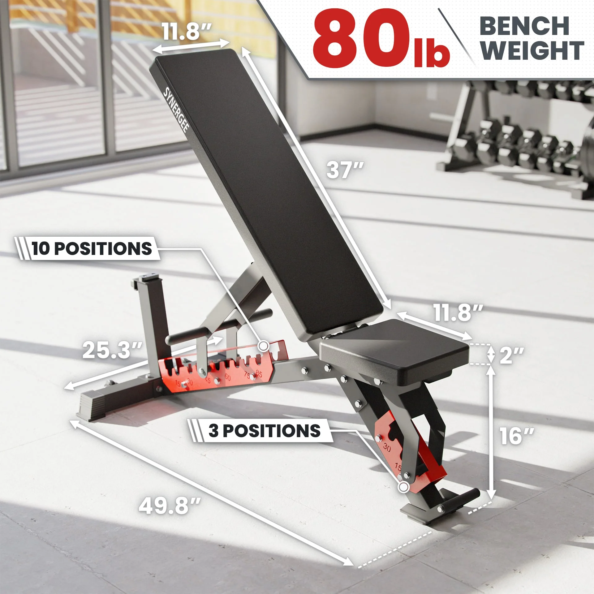 Synergee - Adjustable Wing Back Bench - Image 3