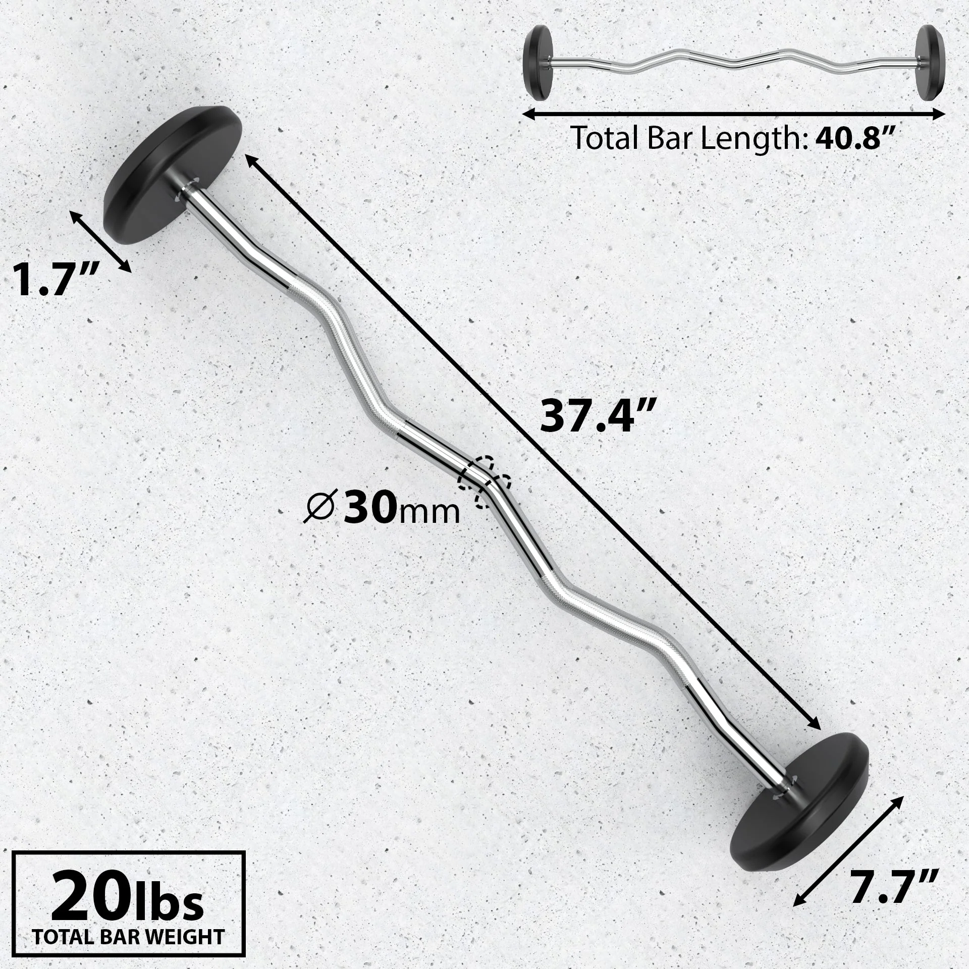 Synergee - Fixed Easy Curl Barbell - Image 22