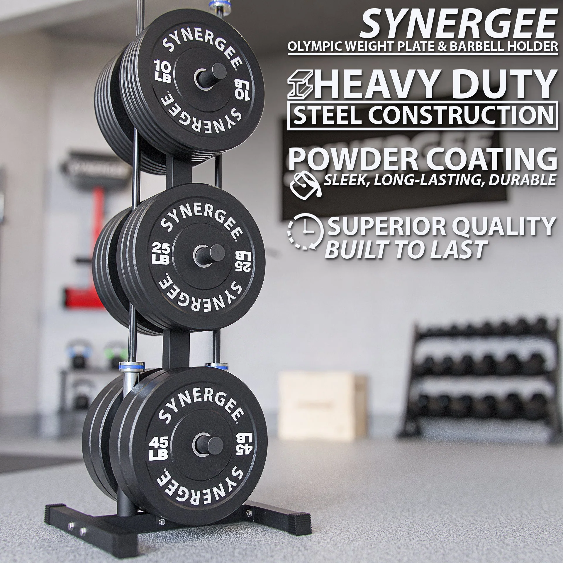 Synergee - Olympic Weight Plate & Barbell Holder - Image 2