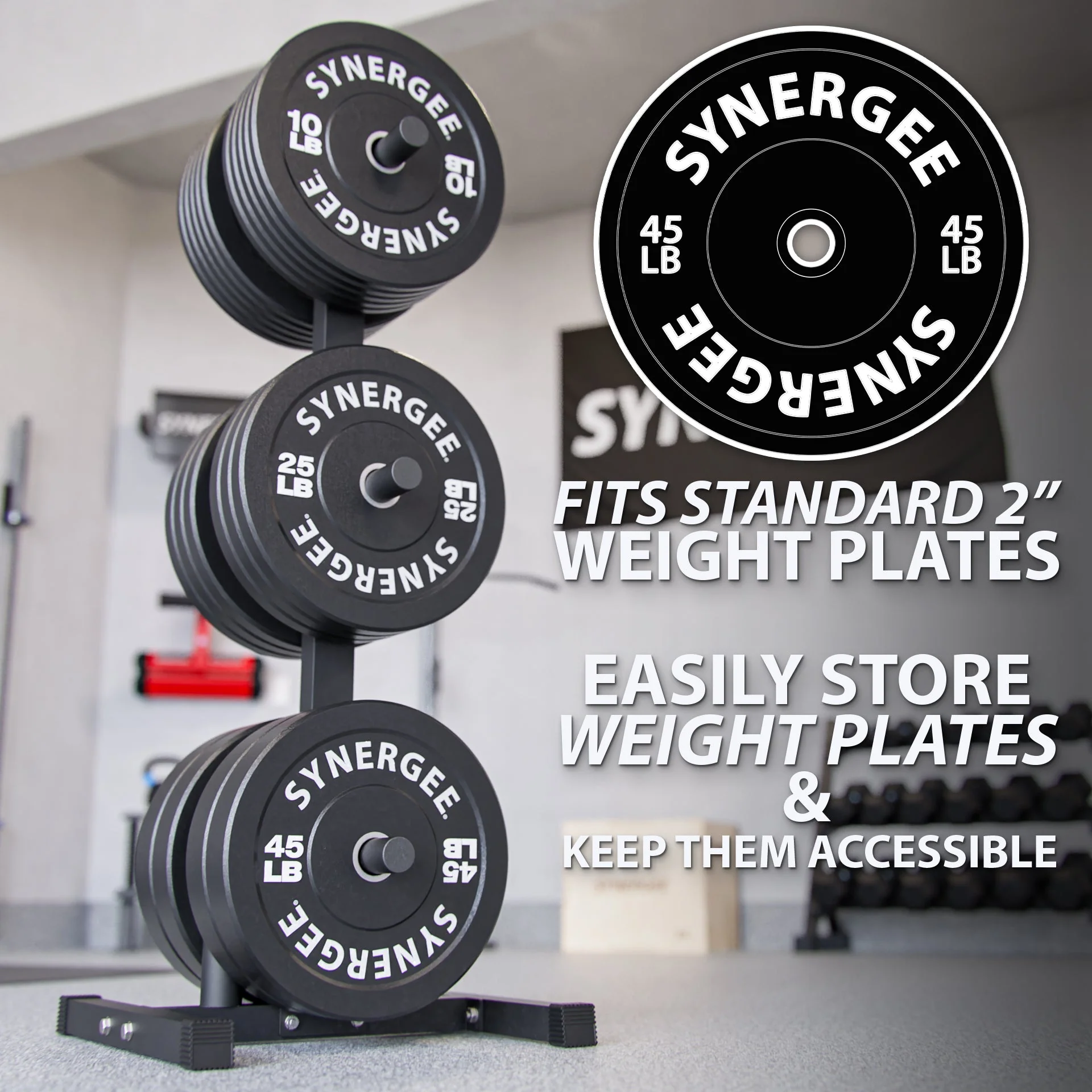 Synergee - Olympic Weight Plate & Barbell Holder - Image 3