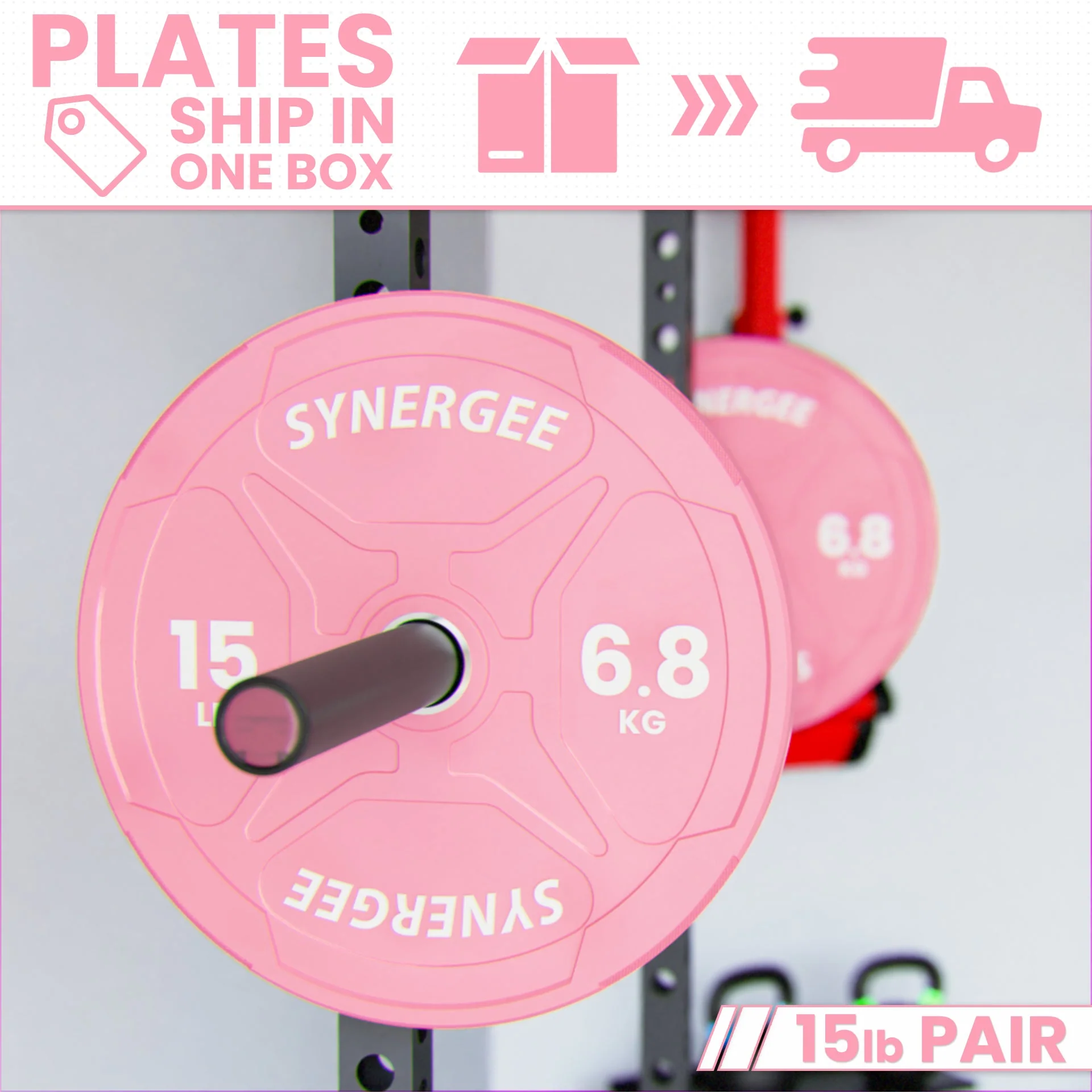 Synergee - Pink Ez Grip Bumper Plates - Image 35