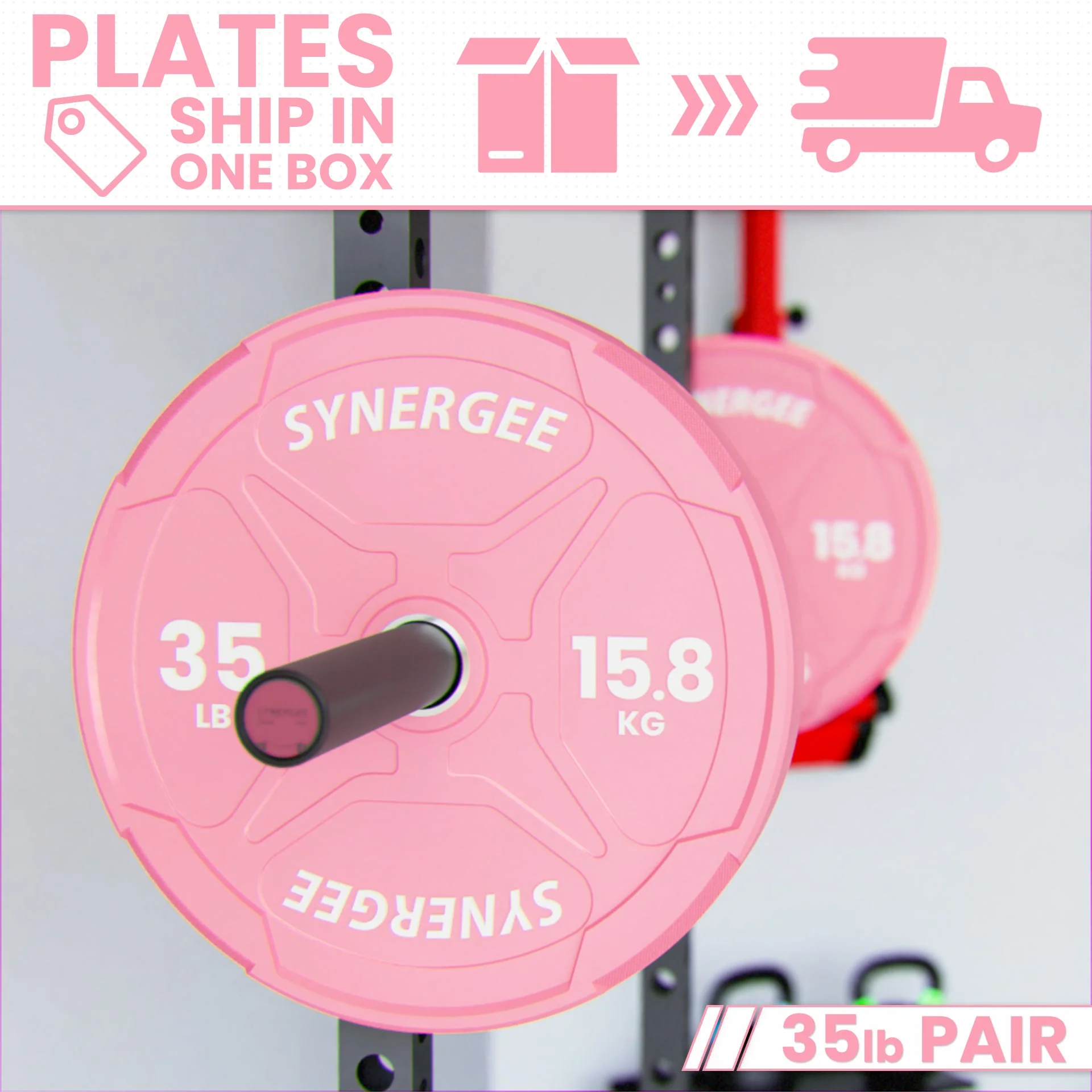 Synergee - Pink Ez Grip Bumper Plates - Image 36