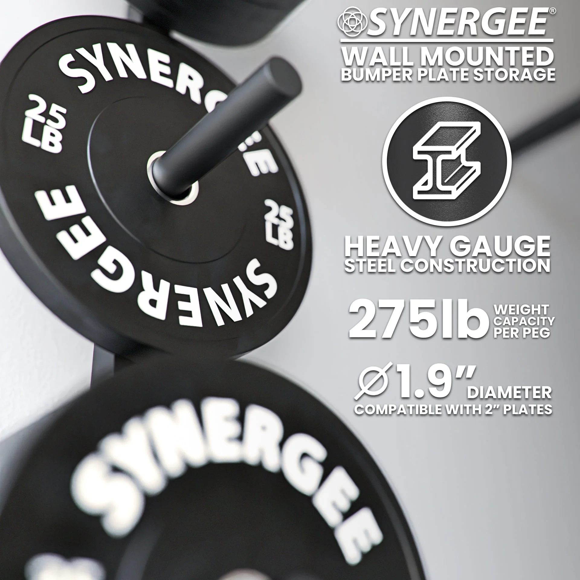 Synergee - Weight Plate Wall Storage Rack - Image 2