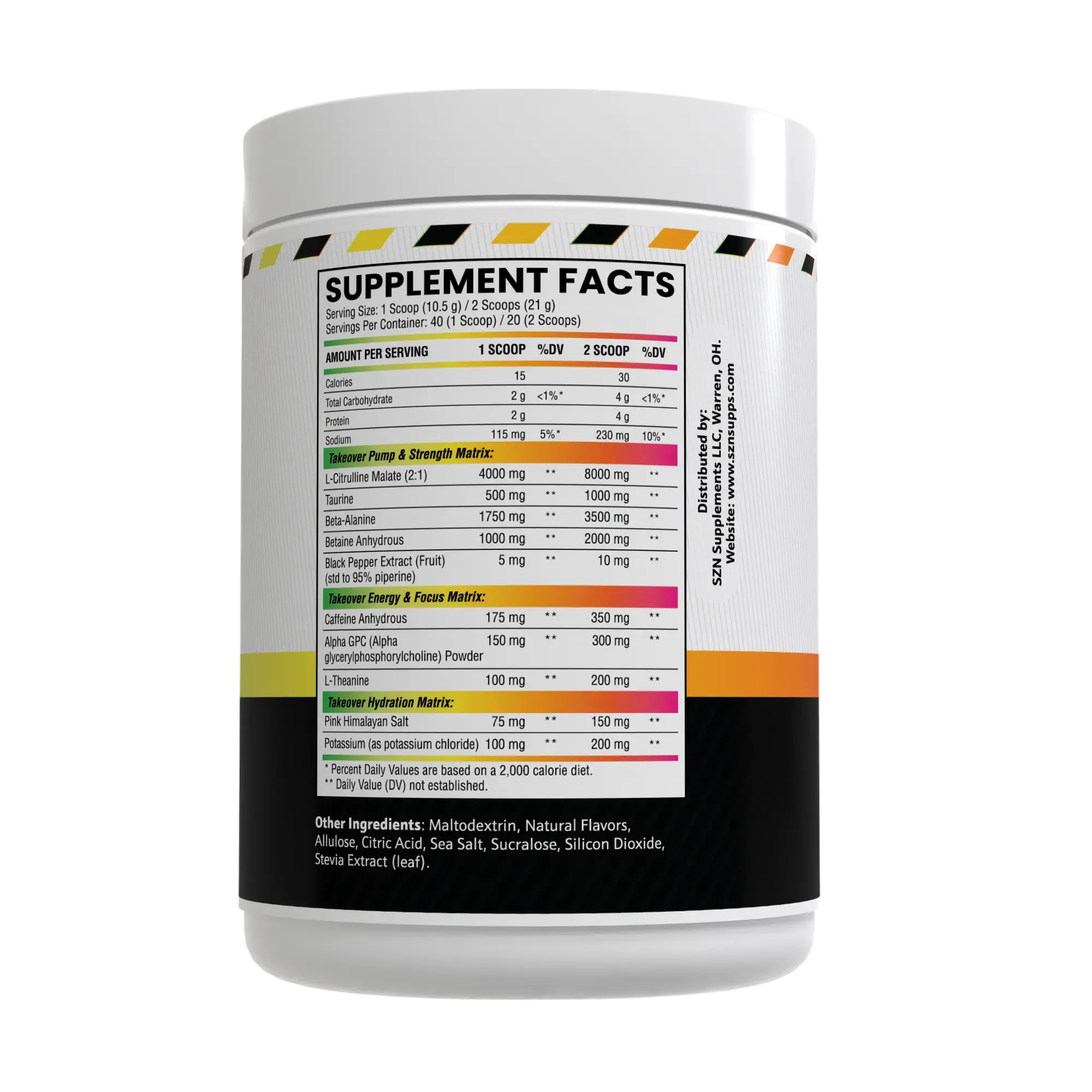 Szn Supplements - Takeover Pre Workout - Image 2