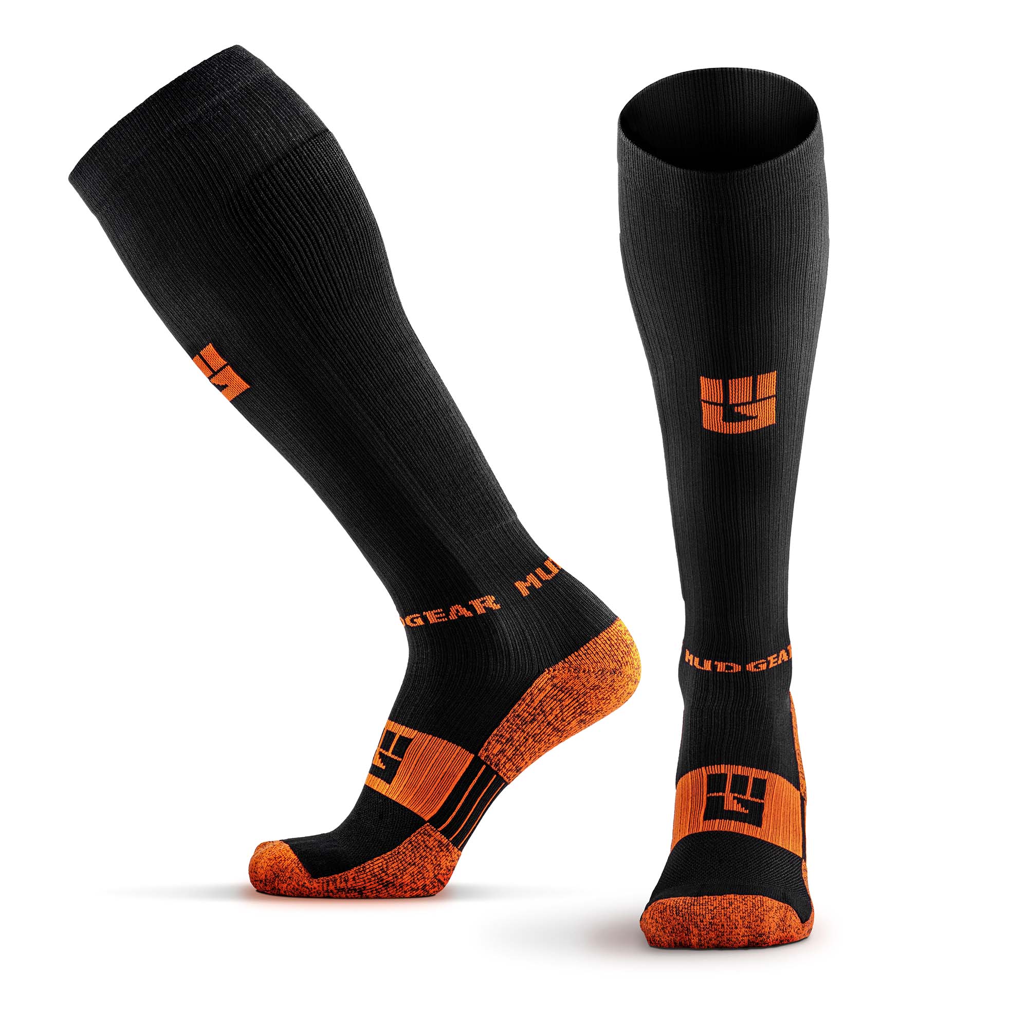 Mudgear - Tall Compression Socks (Black/Orange) - Image 9