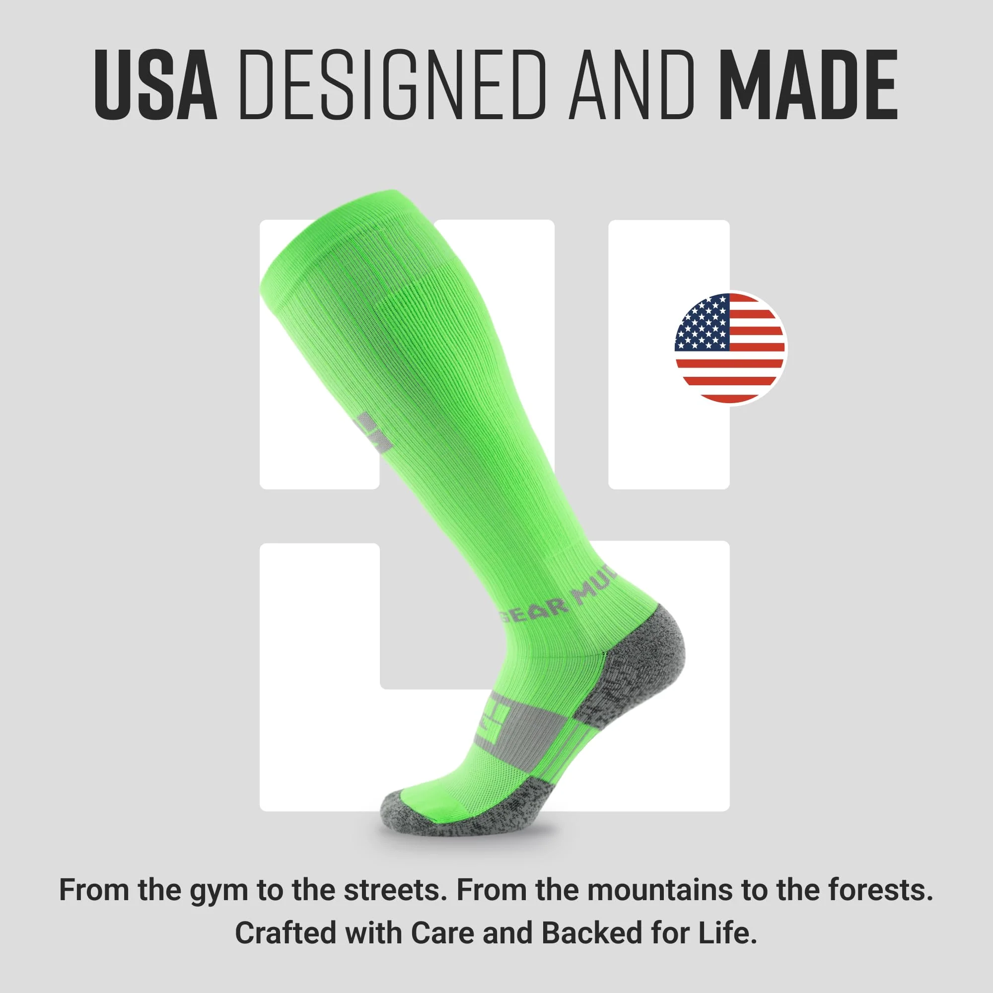 Mudgear - Tall Compression Socks (Neon Green) - Image 7