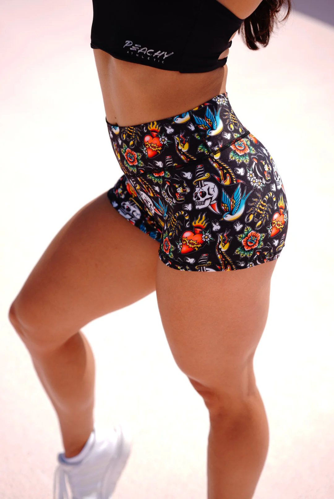 Peachy Athletic - Tatted and Torn Shorts - Unicorn Collection - Image 3