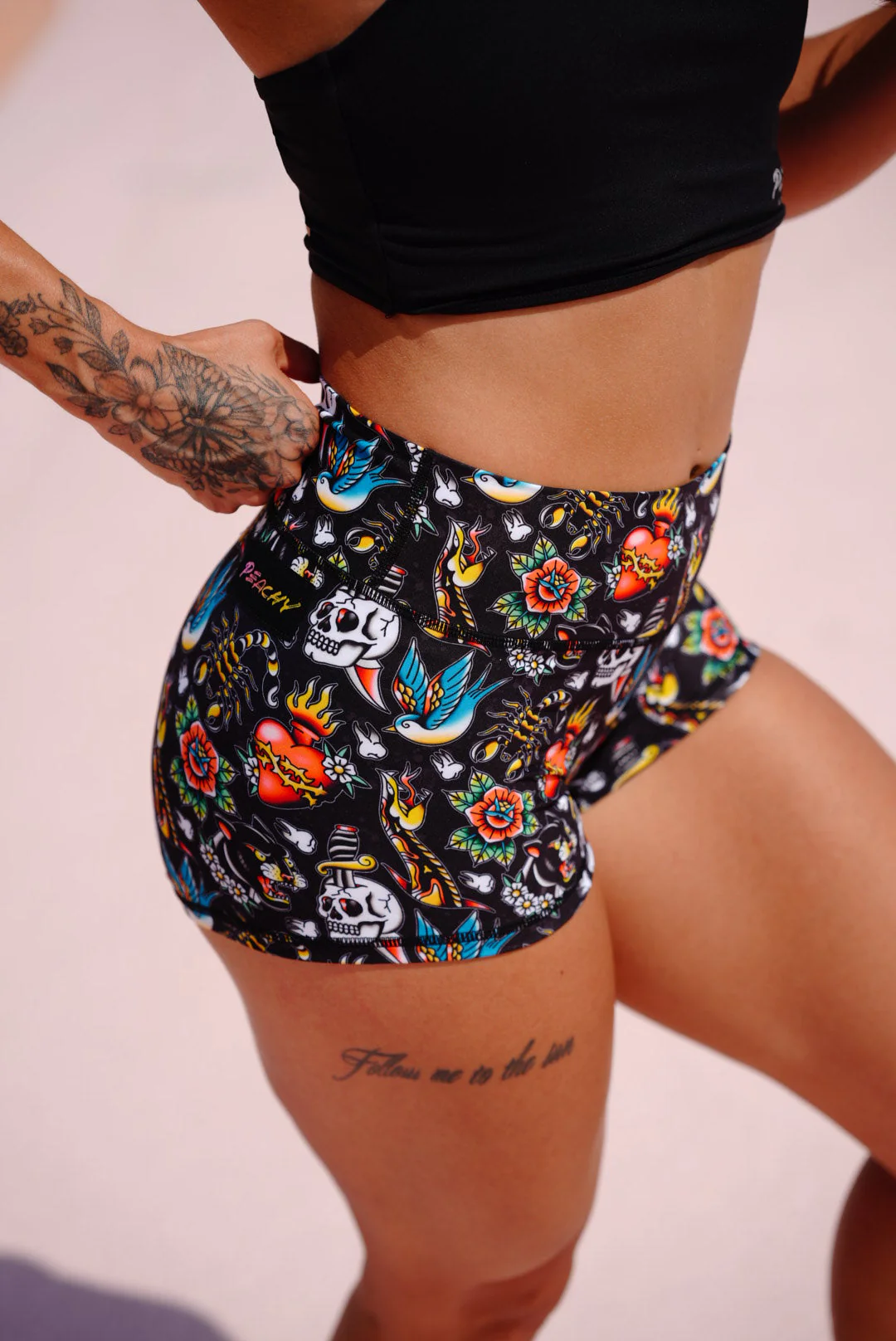 Peachy Athletic - Tatted and Torn Shorts - Unicorn Collection - Image 4