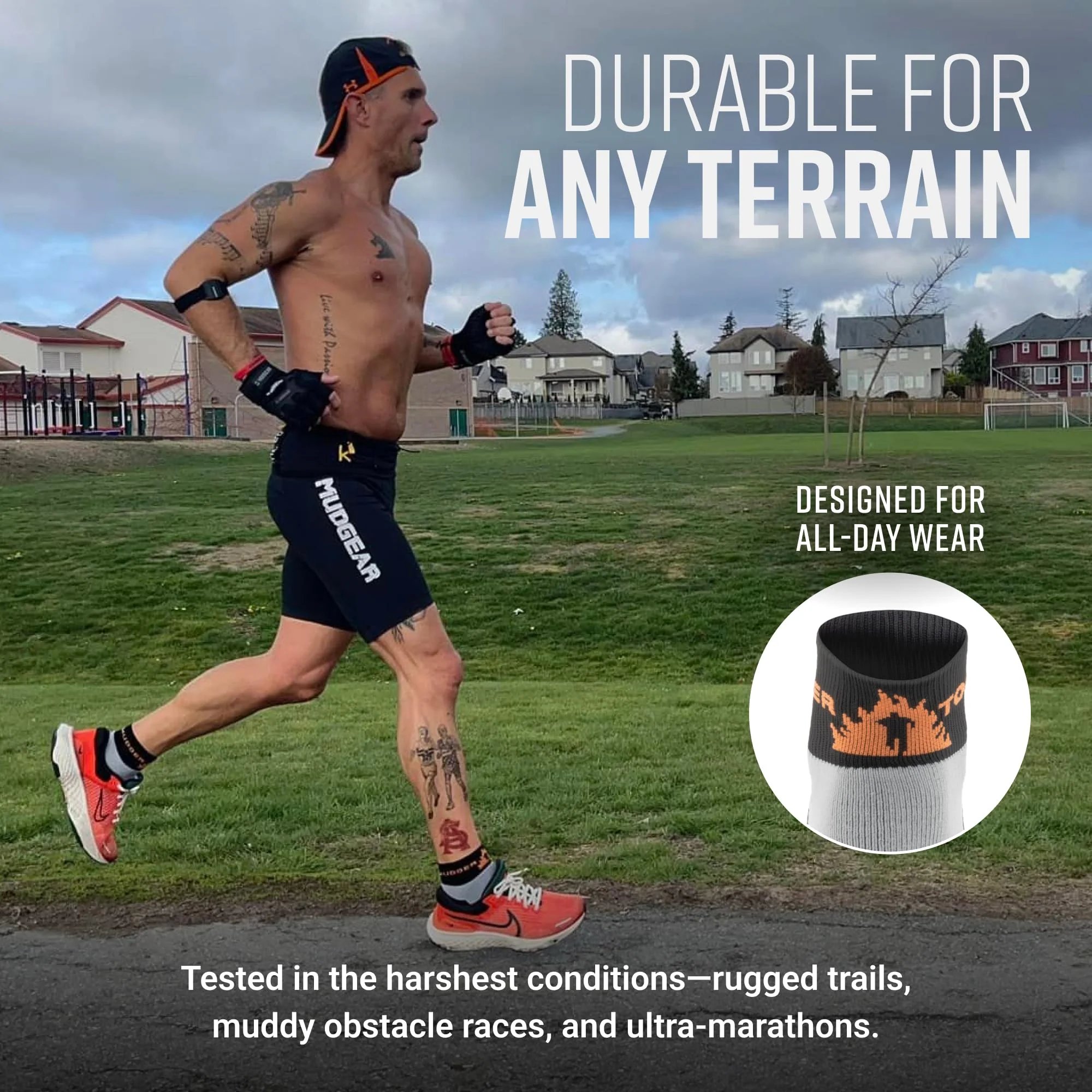 Mudgear - Tough Mudder by Mudgear Quarter (1/4) Crew Sock - Image 3