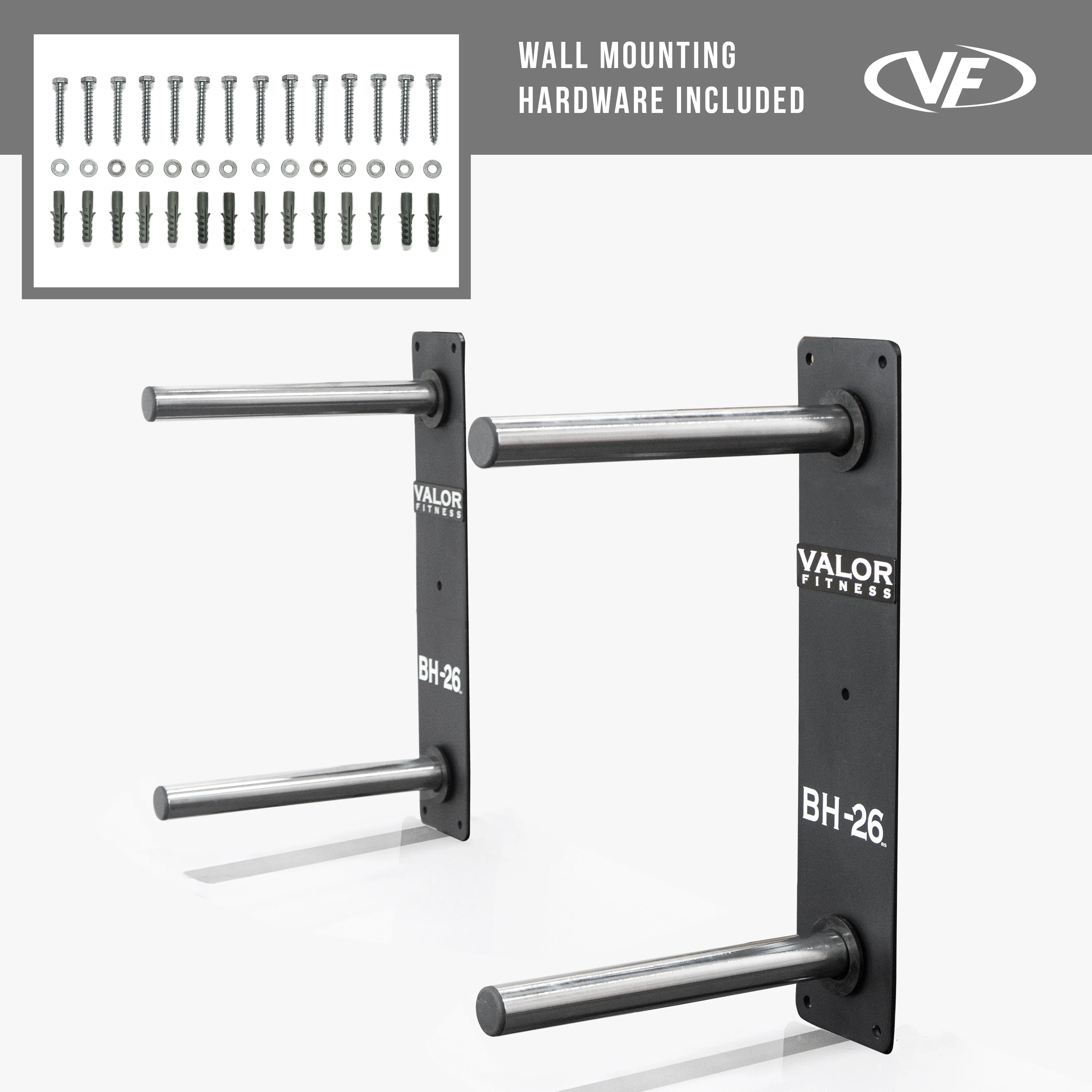 Valor Fitness - Wall Mounted 4 Peg Olympic Plate Storage - Image 8