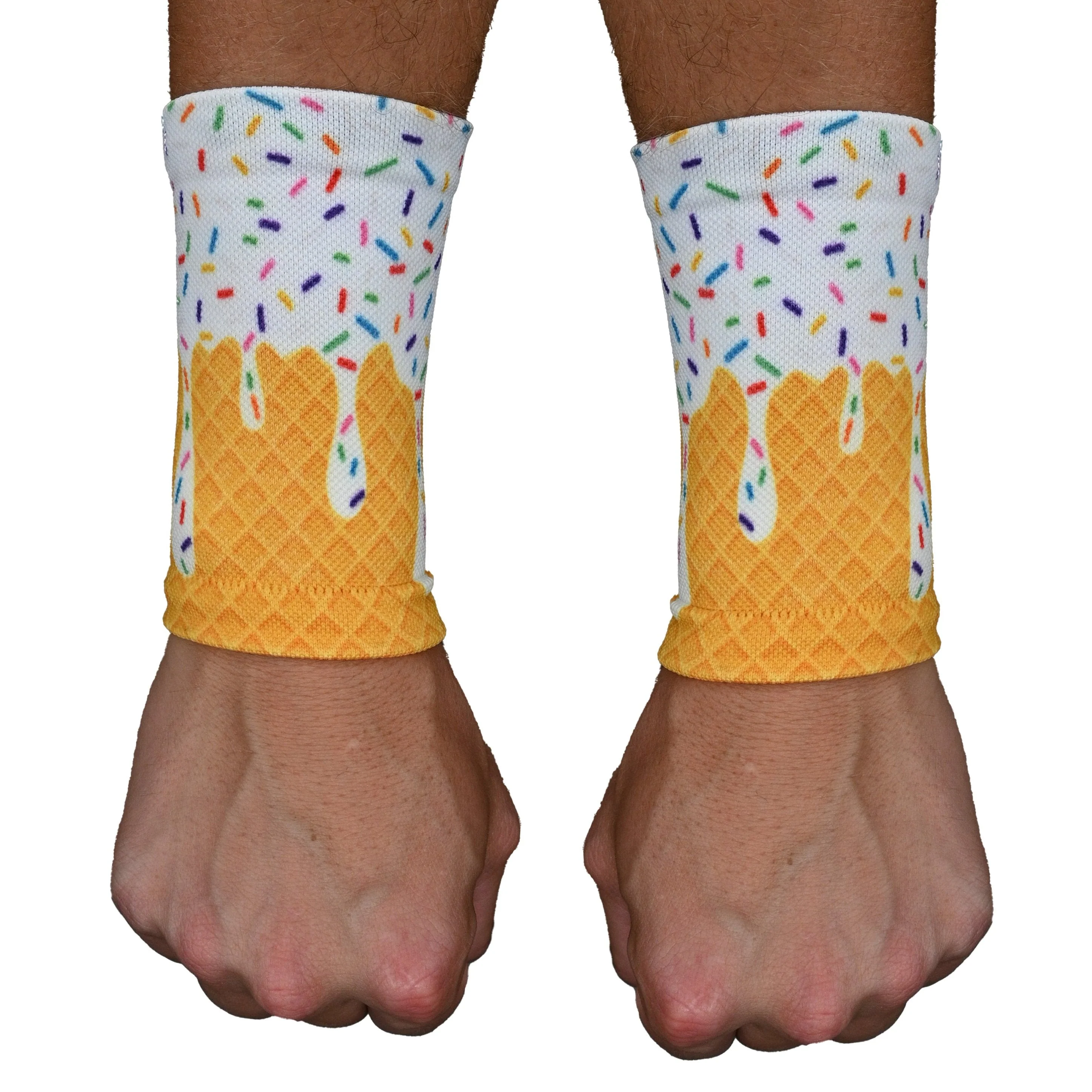 Elite Athletic Gear - White ice cream wrist support sleeves