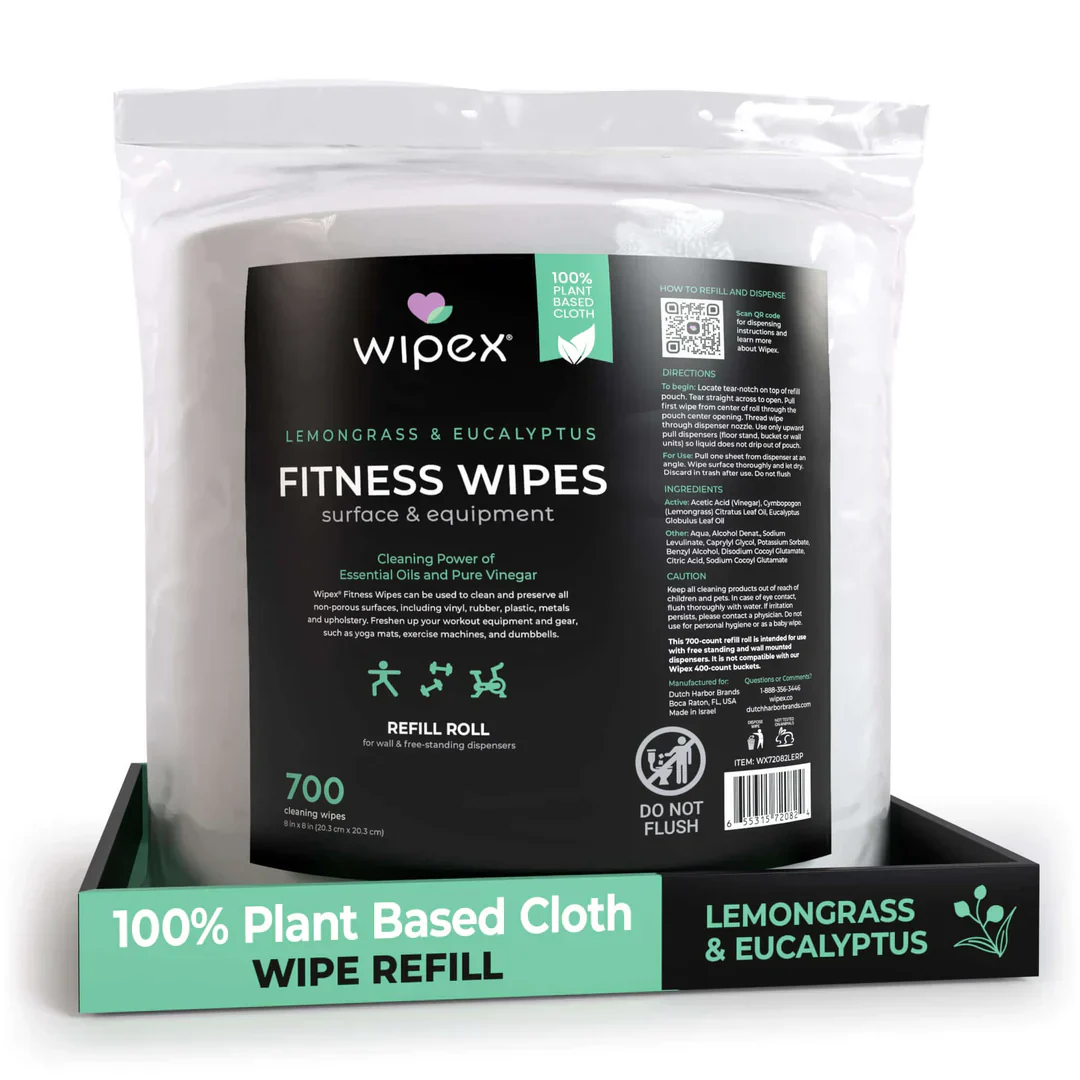 Wipex Co. - Natural Fitness Equipment Wipes 700ct Bulk Gym Refill Roll - Image 16