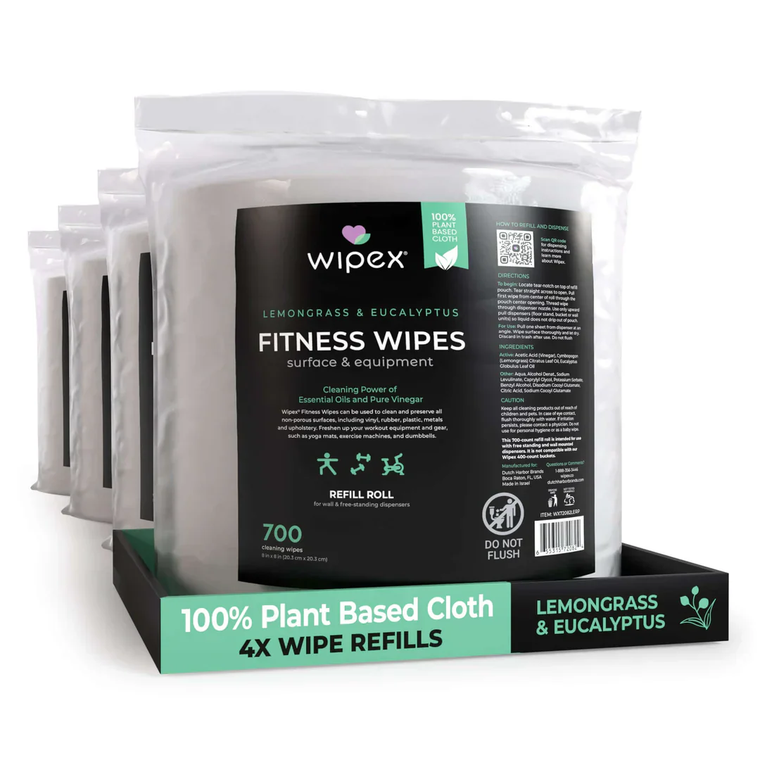 Wipex Co. - Natural Fitness Equipment Wipes 700ct Bulk Gym Refill Roll - Image 17