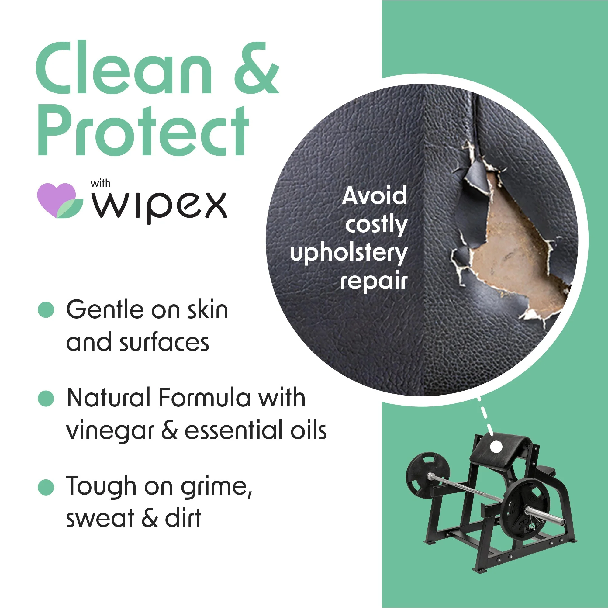 Wipex Co. - Natural Fitness Equipment Wipes 700ct Bulk Gym Refill Roll - Image 21