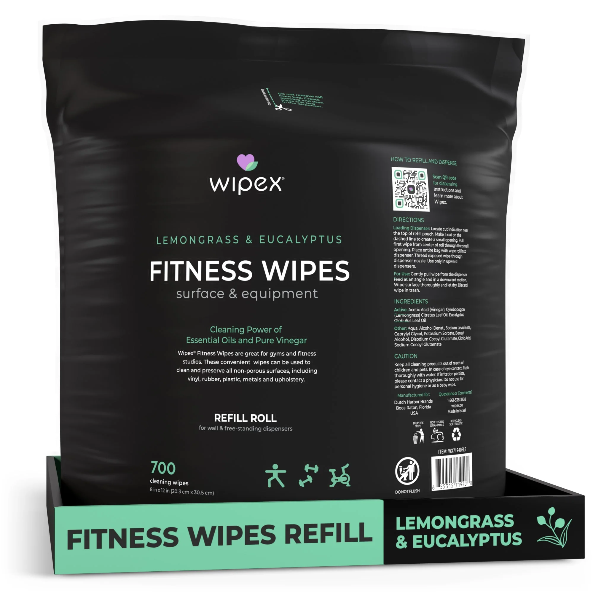 Wipex Co. - Natural Fitness Equipment Wipes 700ct Bulk Gym Refill Roll - Image 6