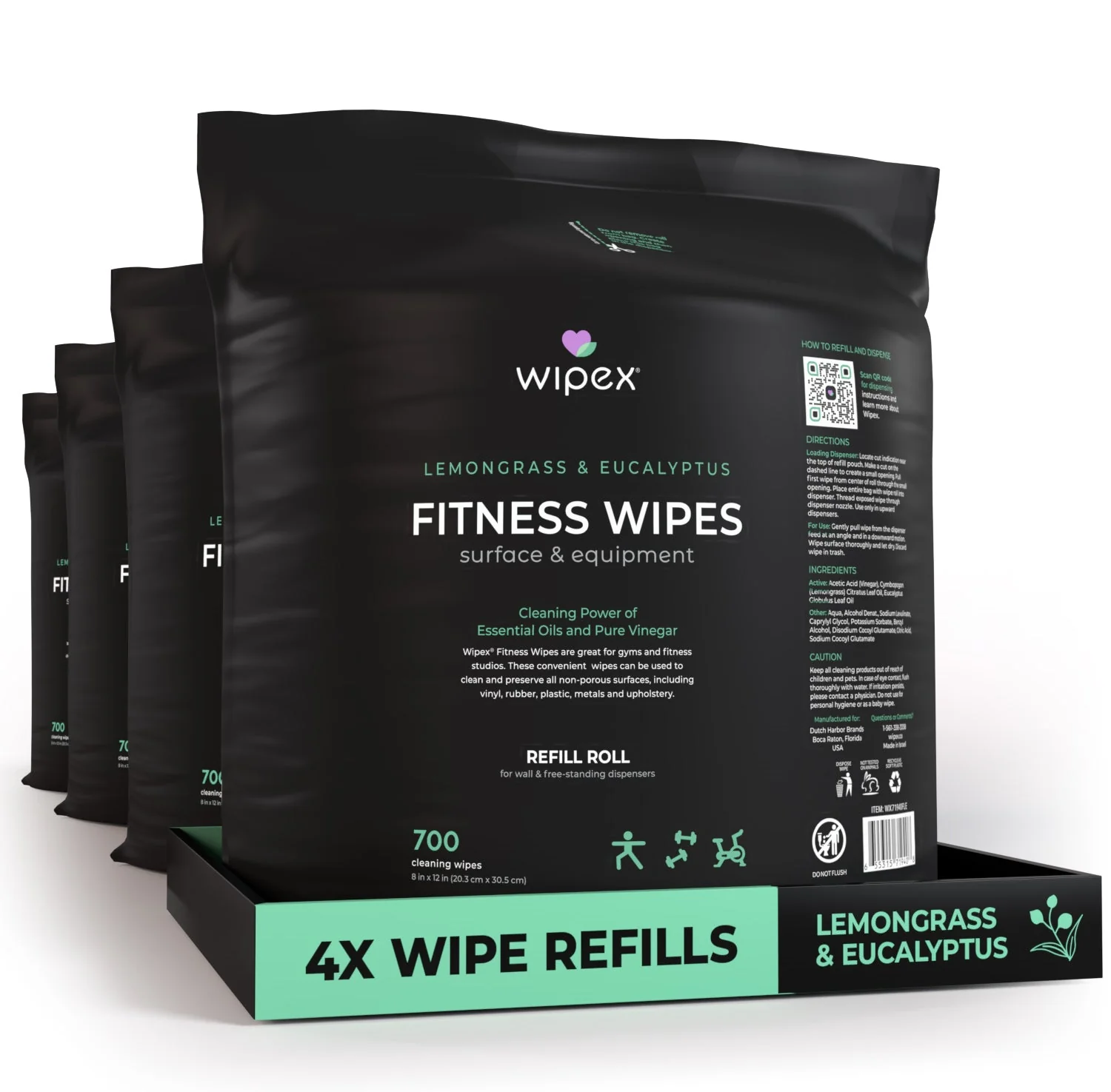 Wipex Co. - Natural Fitness Equipment Wipes 700ct Bulk Gym Refill Roll - Image 8