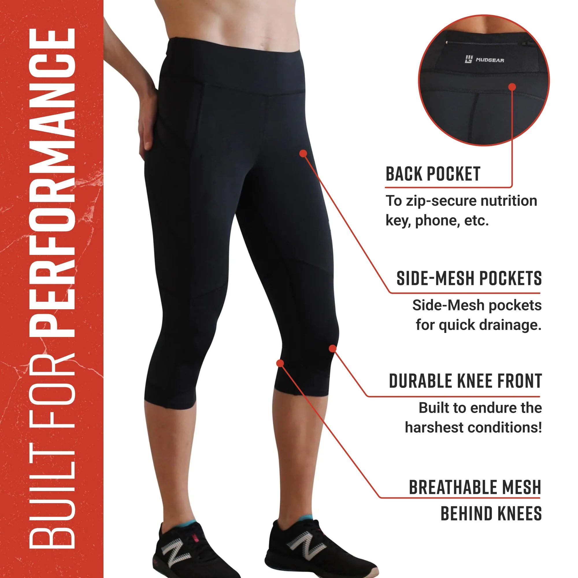 Mudgear - Women's Flex-Fit Compression Capri Leggings - Image 4