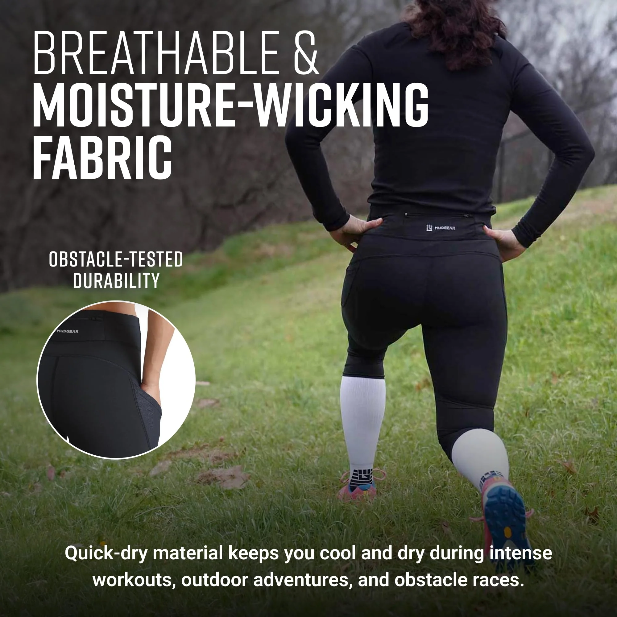 Mudgear - Women's Flex-Fit Compression Capri Leggings - Image 5