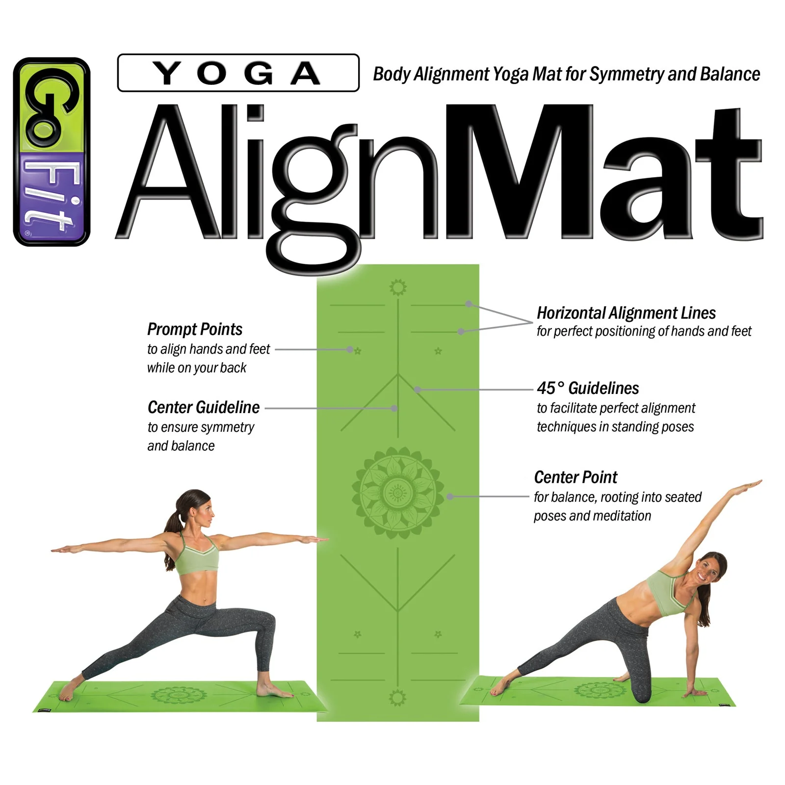 GoFit - Yoga AlignMat™ - Green - Image 2