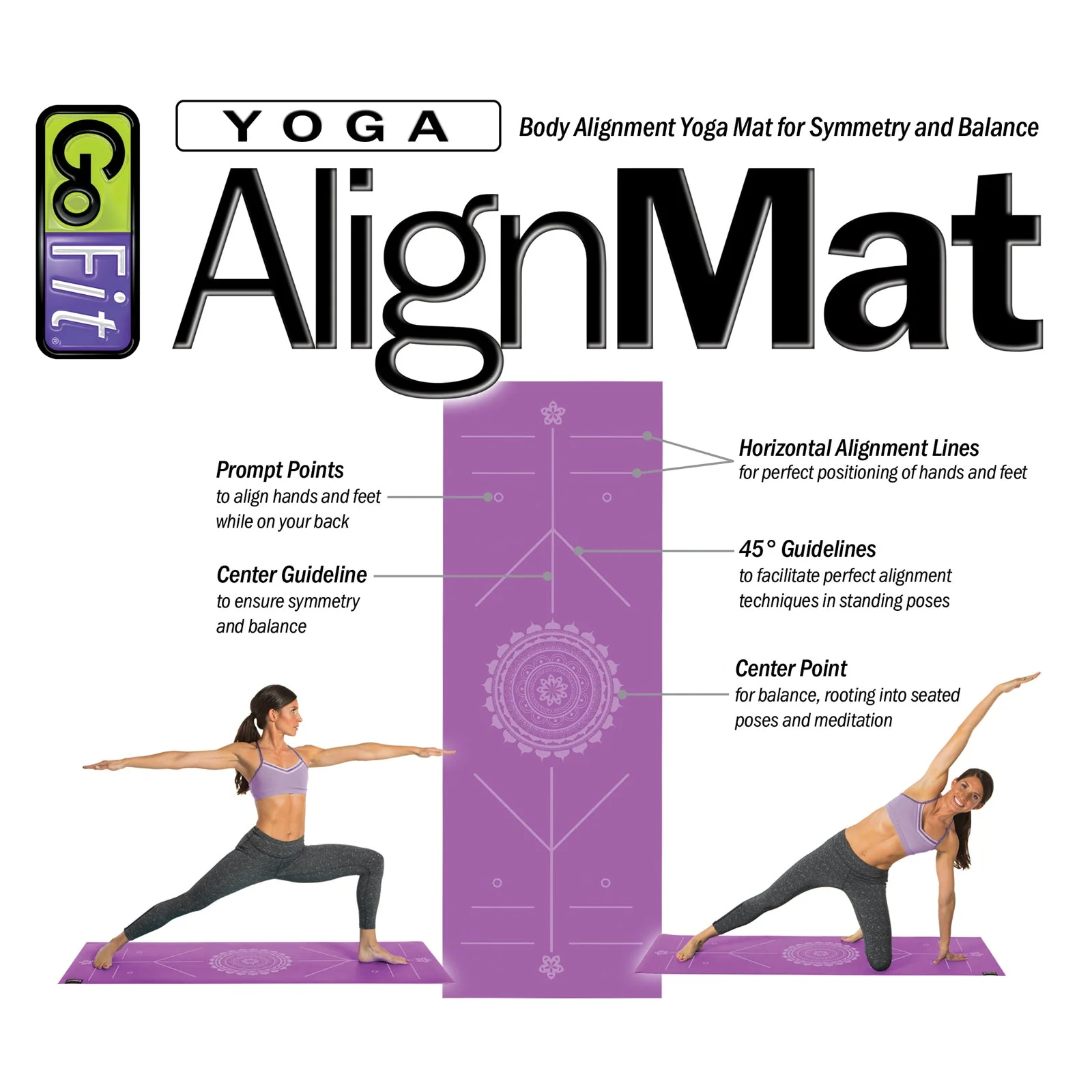 GoFit - Yoga AlignMat™ - Purple - Image 2