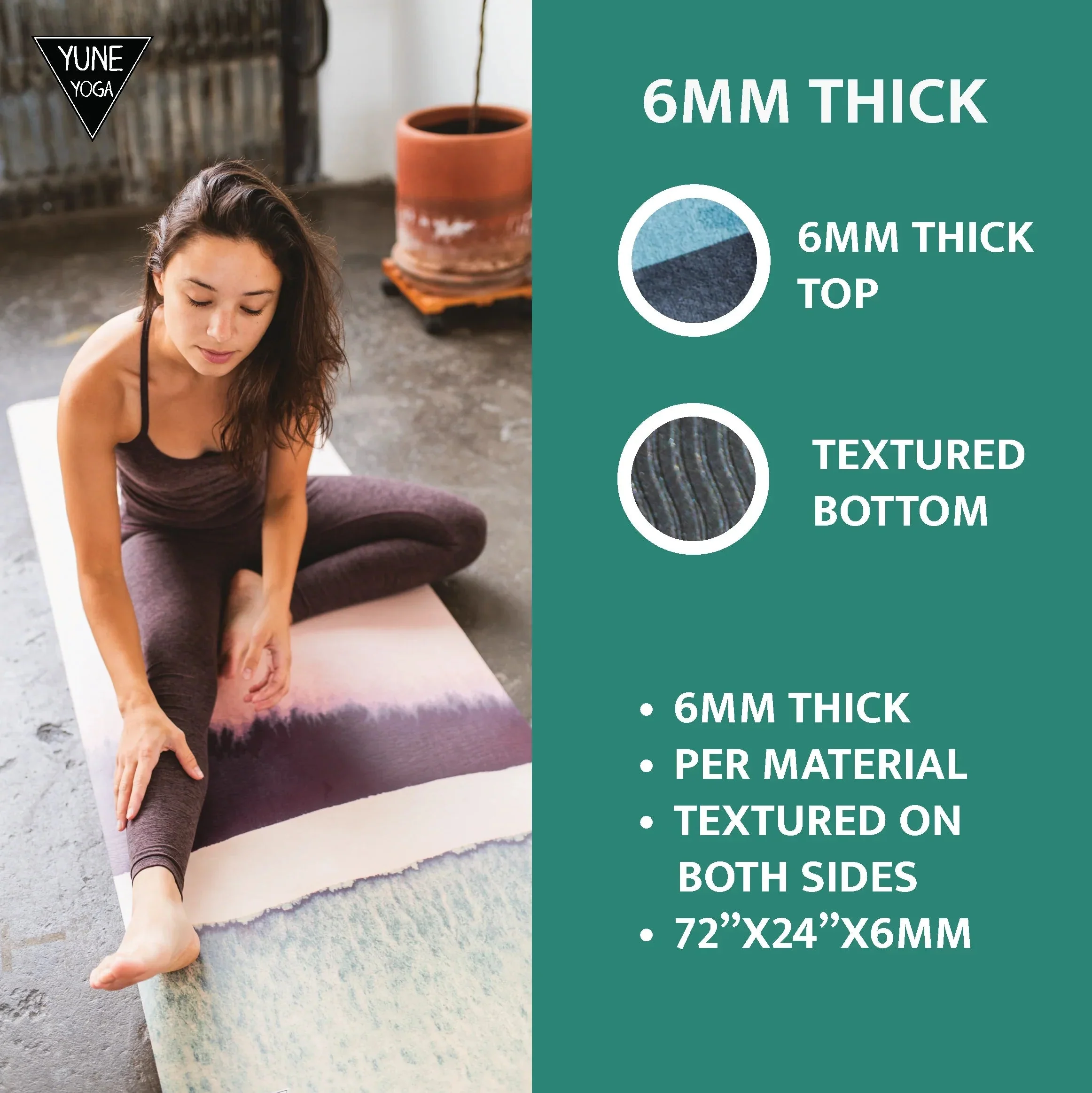 Yune Yoga - Yoga Mat | 6mm Thick | Blue | Non-Slip | Eco Friendly | Yune Yoga | Jerome Lake - Image 6
