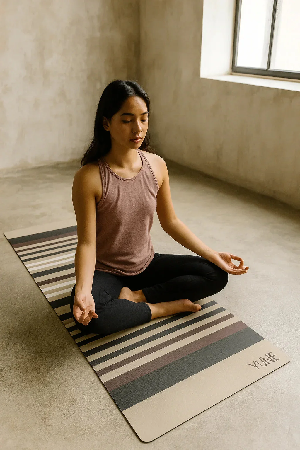 Yune Yoga - Yoga Mat | 6mm Thick | Tan | Non-Slip | Eco Friendly | Yune Yoga | PD46 - Image 2