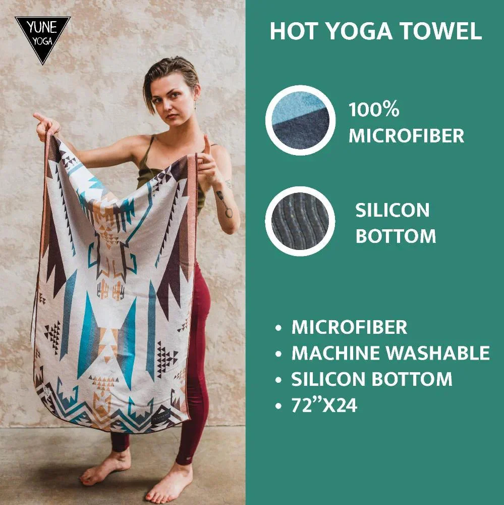 Yune Yoga - Yoga Towel | Non Slip Silicon Nubs | Absorbent Microfiber | Blue | Yune Yoga | The Diamond - Image 9