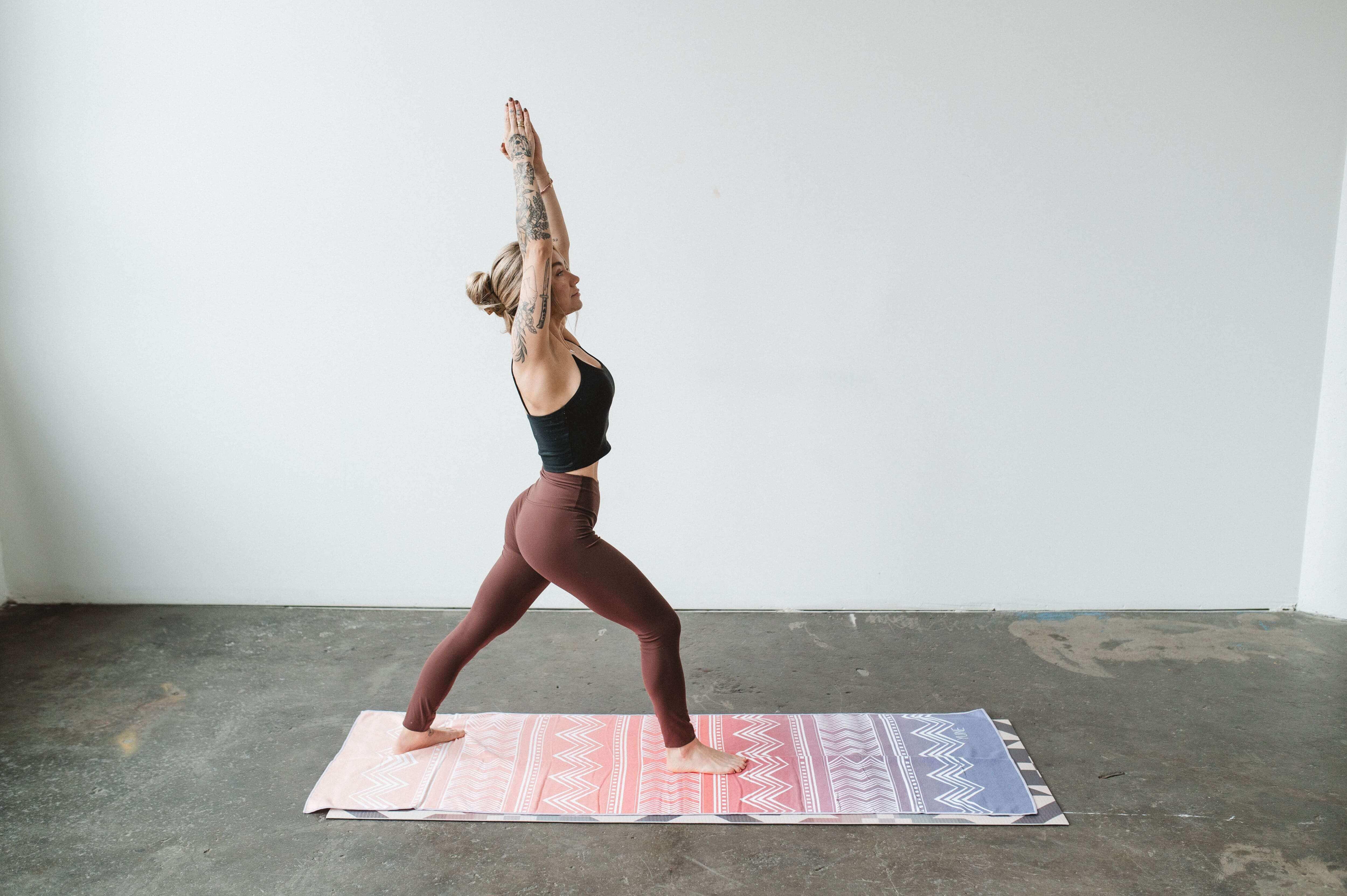 Yune Yoga - Yoga Towel | Non Slip Silicon Nubs | Absorbent Microfiber | Pink | Yune Yoga | The Cassady - Image 4